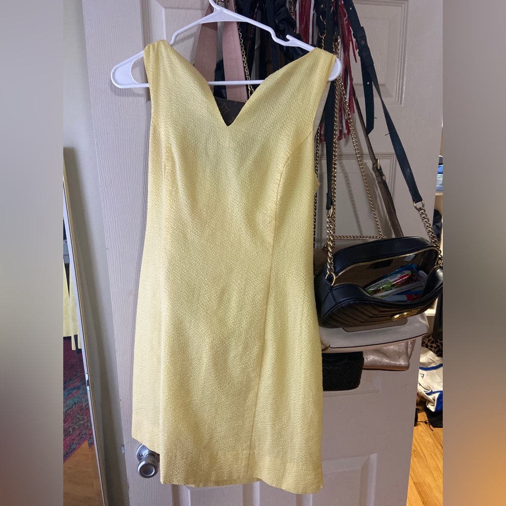 Lauren James Yellow Seersucker Dress
